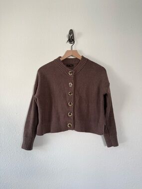 Quince Brown Button Cardigan XS